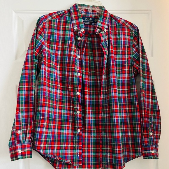 Polo Ralph Lauren Plaid Button-Up Shirt big boy L - Picture 1 of 1